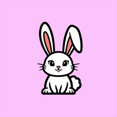 Cute Bunny Character With Floppy Ears, Rabbit Flat Illustration Art