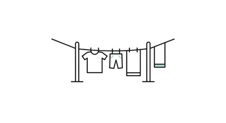 Fototapeta premium Clothesline with hanging clothes.