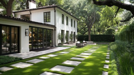 Stylish courtyard with a modern design.