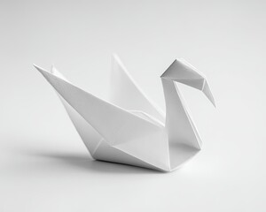 Elegant White Origami Swan