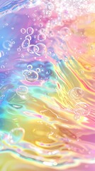 Rainbow-colored water drop ripple foam illustration poster background