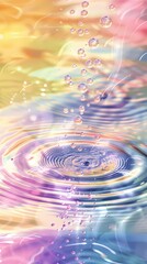 Rainbow-colored water drop ripple foam illustration poster background