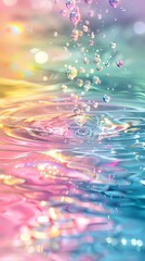 Rainbow-colored water drop ripple foam illustration poster background