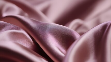 Beautiful draping of dark pink satin fabric on a flat surface, showcasing a luxurious texture
