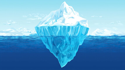 iceberg in blue water. landscape background