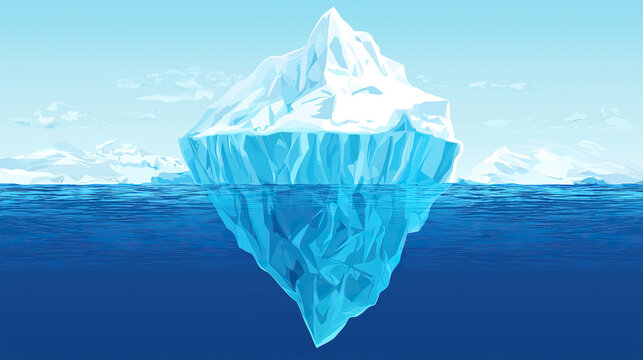 iceberg in blue water. landscape background