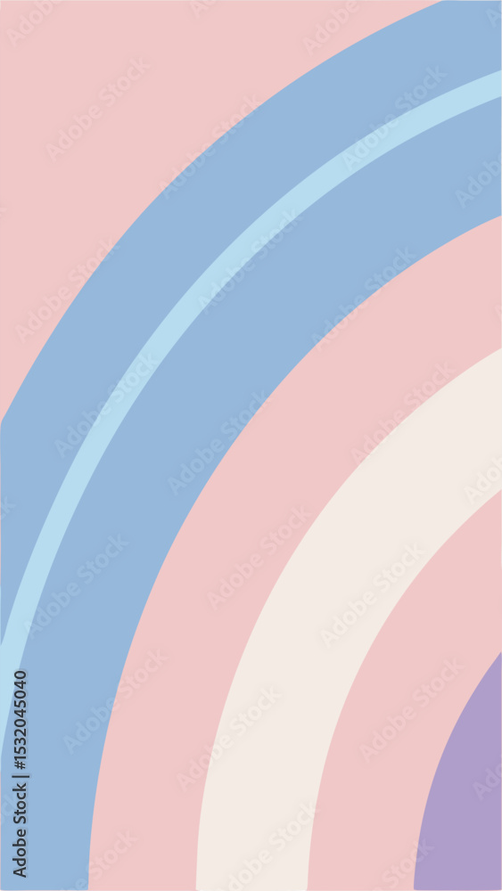 Poster abstract soft colored rainbow design with translucent layers and a minimalist aesthetic