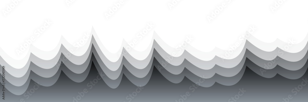 Poster scalloped gradient layers – minimalist abstract wave design