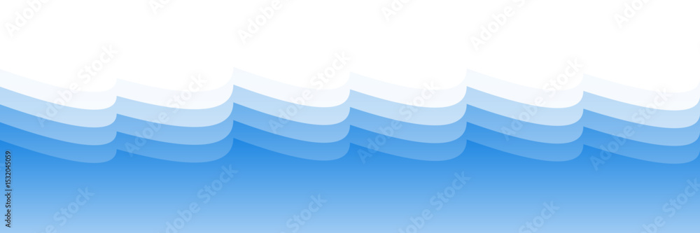 Poster scalloped gradient layers – minimalist abstract wave design
