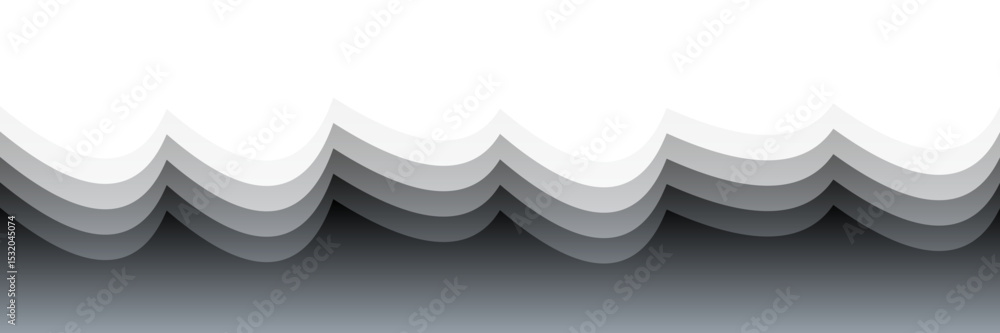Poster gradient scalloped layers – abstract minimalist wave pattern
