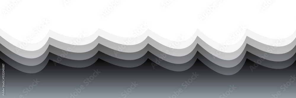 Poster gradient scalloped layers – abstract minimalist wave pattern