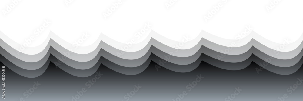 Poster gradient scalloped layers – abstract minimalist wave pattern