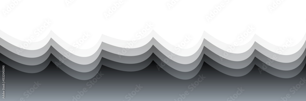 Poster gradient scalloped layers – abstract minimalist wave pattern