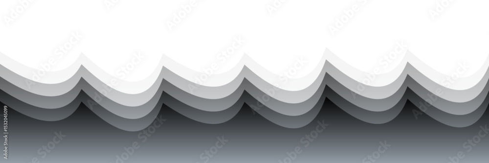 Poster gradient scalloped layers – abstract minimalist wave pattern