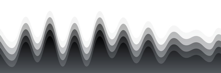 Abstract Smooth Wave Layer Background in Black and White