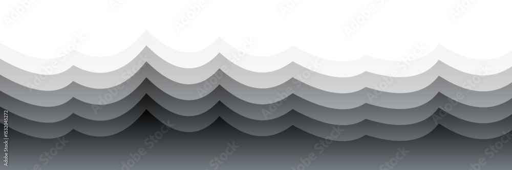 Poster layered waves – minimalist abstract gradient design