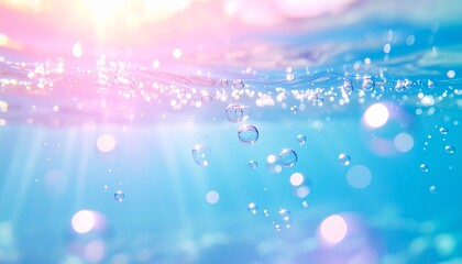 柔らかな光と泡が織りなす、夢のような水の世界Generated image