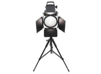 Studio photography lighting kit on tripod isolated on transparent background