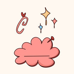 blank cloud pop up with sparkle vector decorative planner and bullet journal schedule for school, work and office