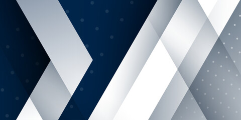 abstract diagonal blue and white paper cut surface geometry vector and modern spots