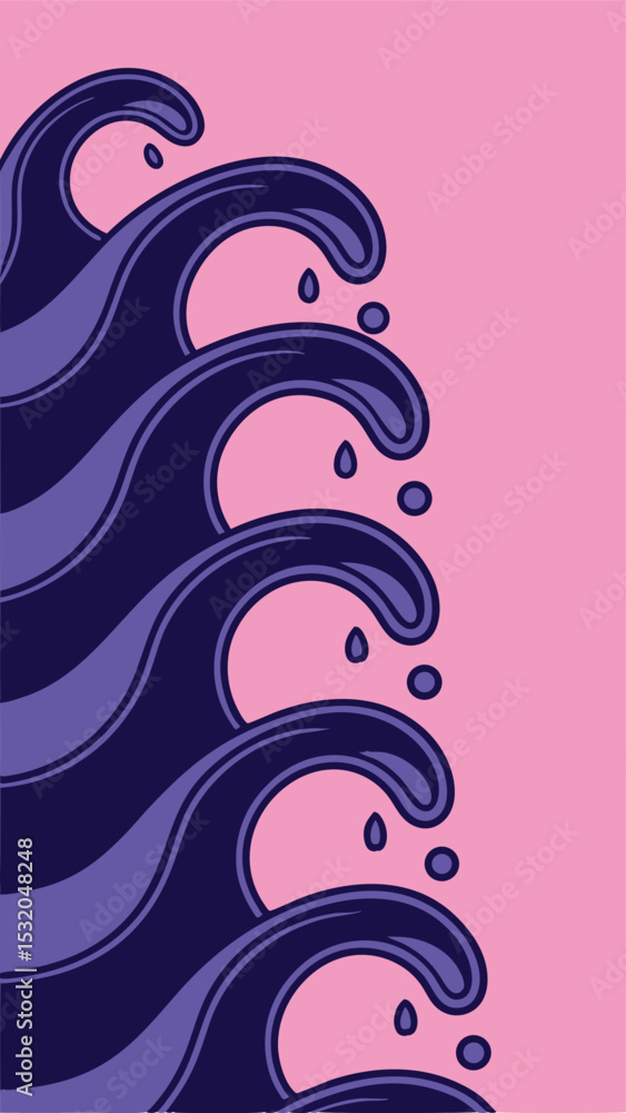 Poster abstract wave design with transparency suitable for various design applications