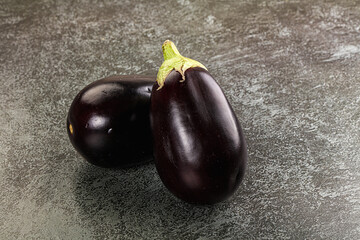 Raw ripe organic eggplant vegetable