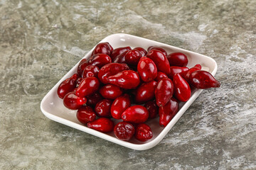 Ripe sweet juicy digberry cornel