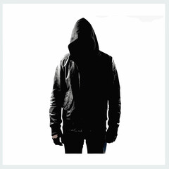 silhouette of a man in a hood