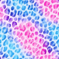 Multicolored leopard print pattern with vibrant blue, pink, and purple hues