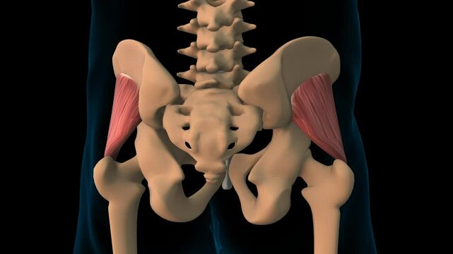 Gluteus minimus muscle anatomy for medical concept 3D rendering