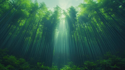 Harmony of Wildlife in a Verdant Bamboo Woodland Scene