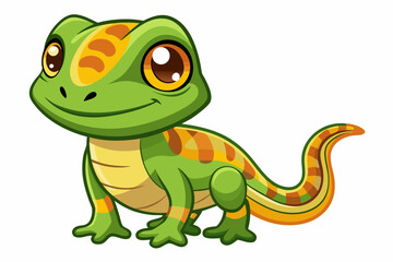 Cute cartoon lynx character with big green eyes and fluffy tail, illustrated in a vibrant and friendly style. Perfect for children's books, educational materials.