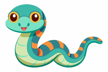 Fototapeta premium Cute cartoon lynx character with big green eyes and fluffy tail, illustrated in a vibrant and friendly style. Perfect for children's books, educational materials.