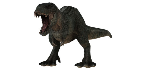 Roaring dinosaur in dynamic pose