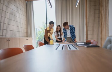 group of business people LGBTQ+ Diverse Team meeting collaborating new project in office