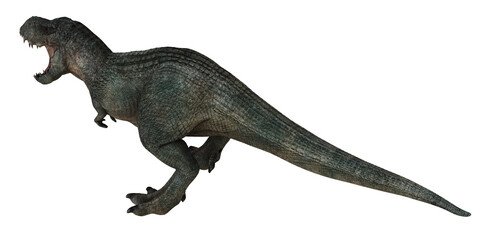 Roaring dinosaur in a dynamic pose