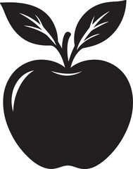 Black Apple Silhouette Vector Art Iconic Fruit Symbol and Healthy Lifestyle Graphic Perfect for Logos Designs and Educational Resources