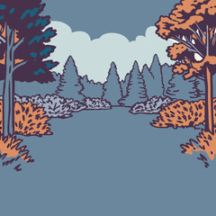winter landscape with trees
