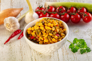 Mexican vegetable mix - corn, pepper and peas