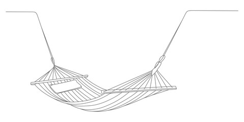 Minimalist Hammock Line Art – Continuous Vector Illustration