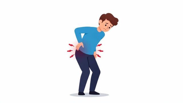 Cartoon illustration of back pain