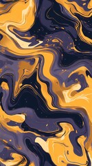 Purple and gold marble swirl liquid pattern illustration poster background