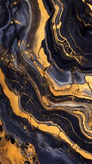 Purple and gold marble swirl liquid pattern illustration poster background