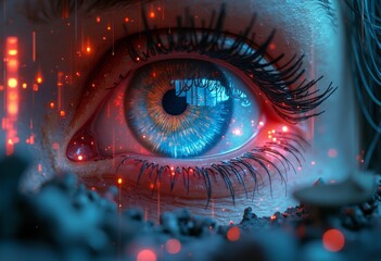 Close up of Technology Eye Art