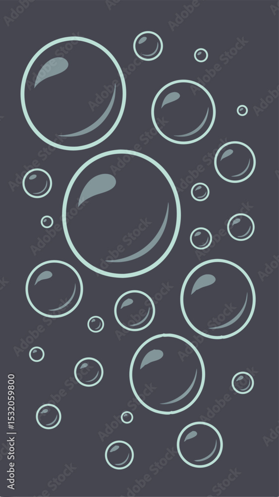 Poster elegant bubbles floating design element with transparent background for versatile use