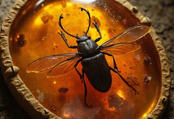 Amber Beetle Art Close up