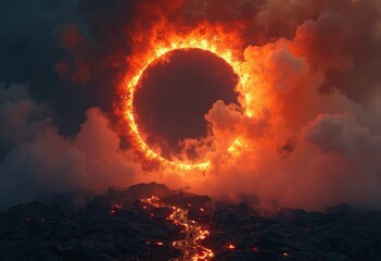 Volcanic Eclipse Art Reproduction