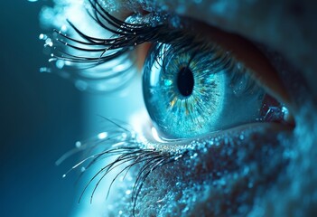Ice Blue Eyes Art Close up