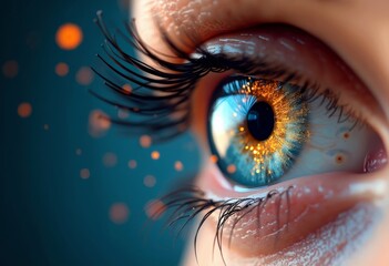 Close up of heterochromatic eye art