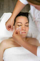 Gua Sha Facial Massage with Rose Quartz Tools – Relaxing Beauty Treatment for Skin Lifting and Toning at Spa